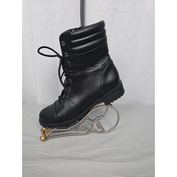 Express Y2K Chunky Women's 8 Combat Boots Goth Grunge Lace‎ Steam Punk - Picture 2 of 16